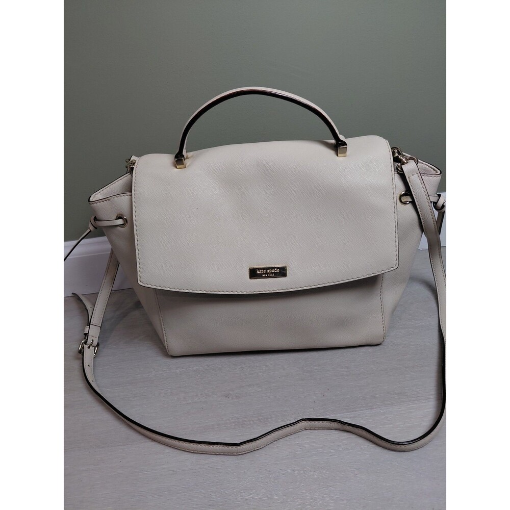 Kate Spade Light Beige Leather Way Lilah Top Handle Bag